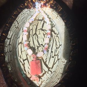 necklace with real stones , handmade .